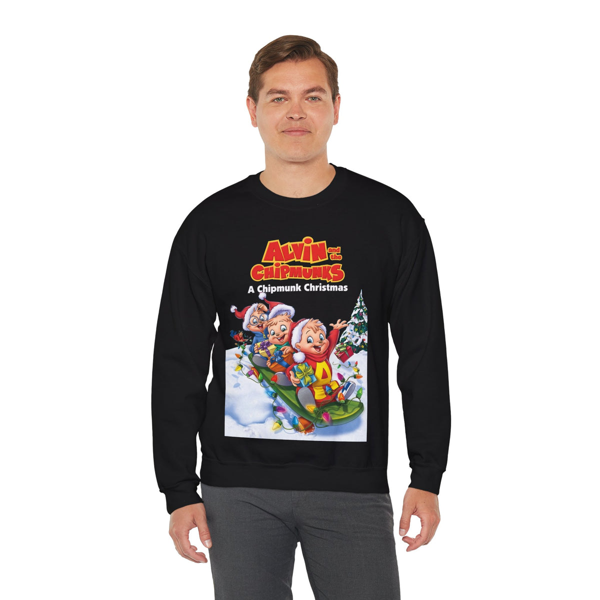 Alvin & the Chipmunks Christmas Special Heavy Blend Crewneck Sweatshirt - Alvin, Simon, Theodore Festive Holiday Cartoon
