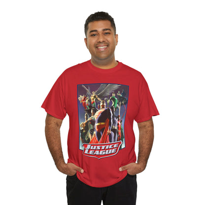 Justice League T-Shirt - Alex Ross Art - Superman, Wonder Woman, Black Canary, Hawkman, Flash, Aquaman, Atom - DC Comics