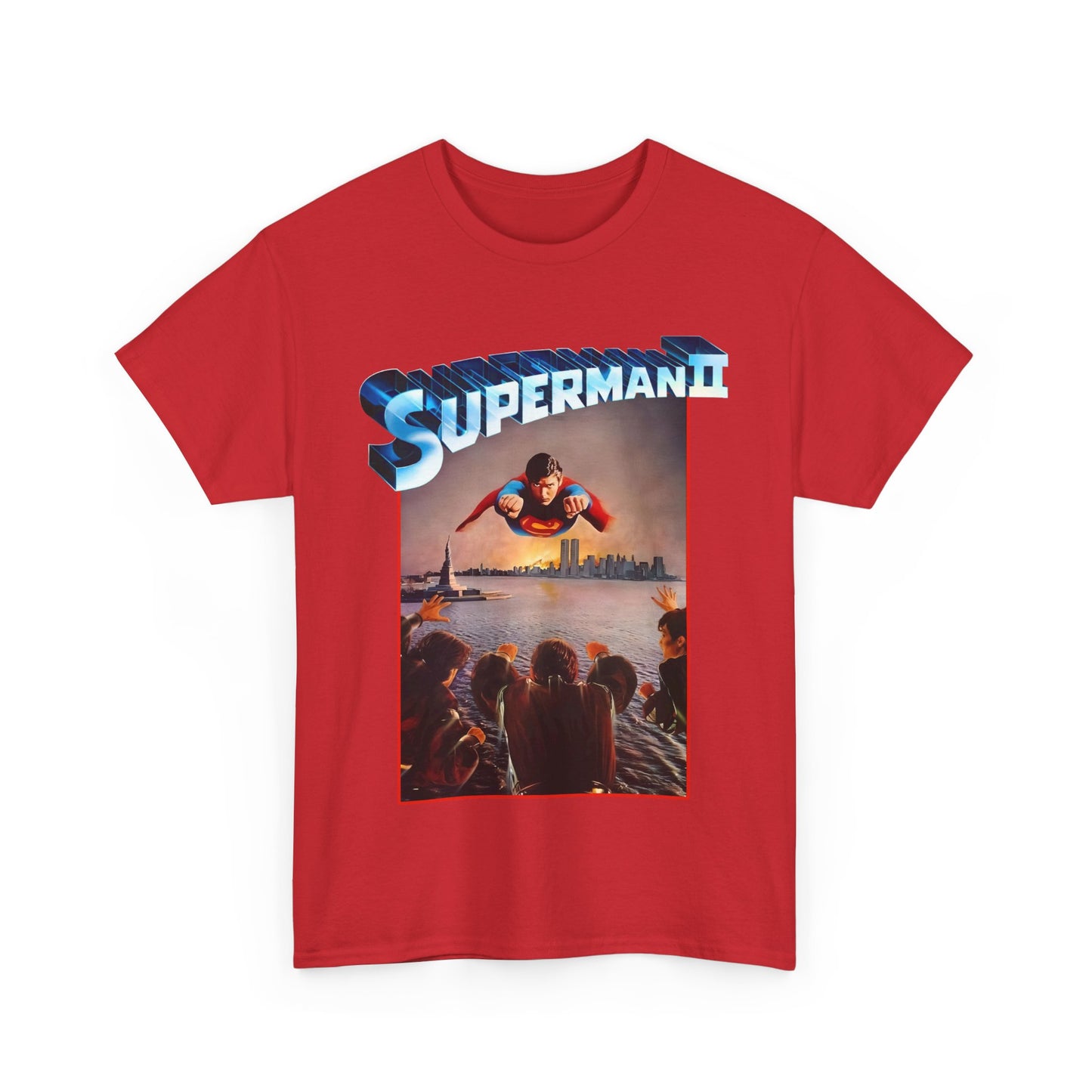 Superman II T-Shirt - Christopher Reeve, Terence Stamp, Sarah Douglas - Vs General Zod, Ursa, Non - Phantom Zone Villains - 1980 Movie Poster - DC Comics
