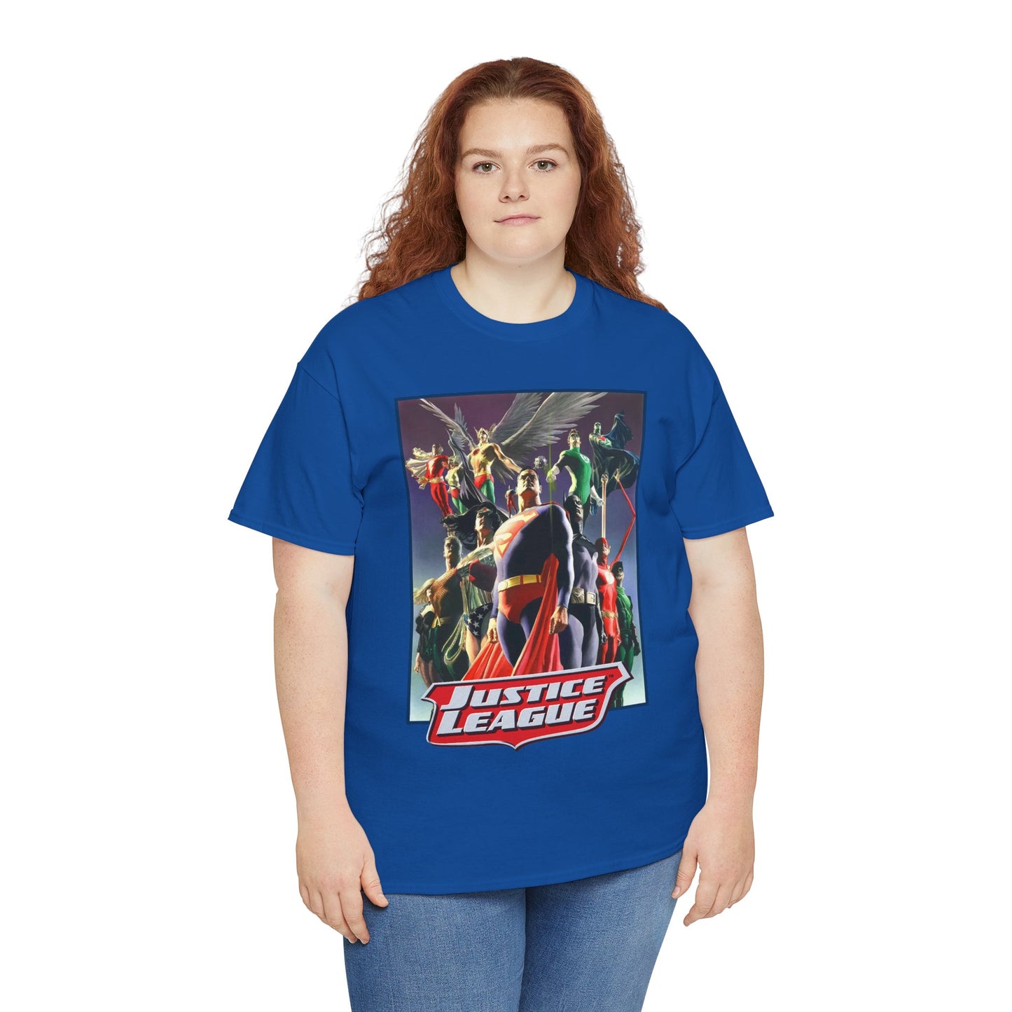 Justice League T-Shirt - Alex Ross Art - Superman, Wonder Woman, Black Canary, Hawkman, Flash, Aquaman, Atom - DC Comics