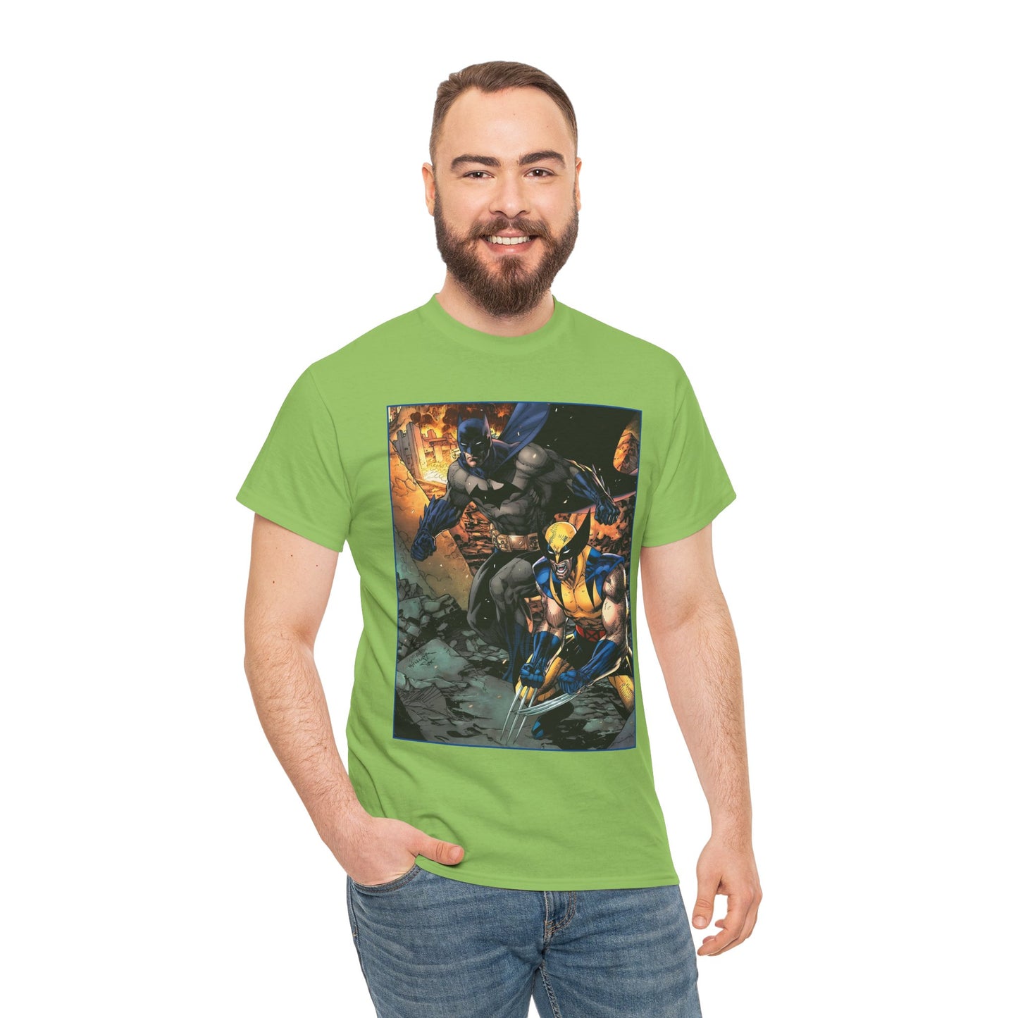 Batman & Wolverine T-Shirt - Jim Lee Art - DC Comics, Marvel Comics