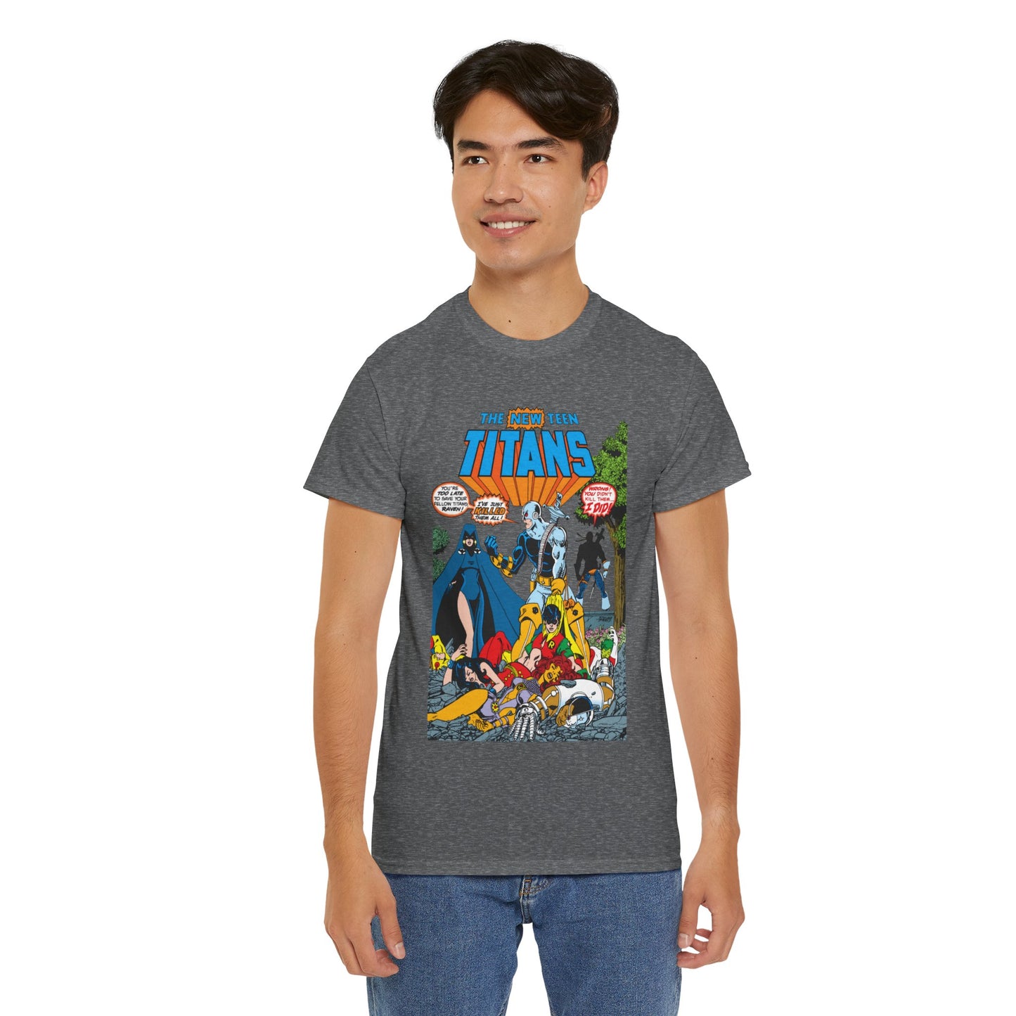 New Teen Titans T-Shirt - George Perez Art - #2 Cover Art - Deathstroke & Ravager - DC Comics