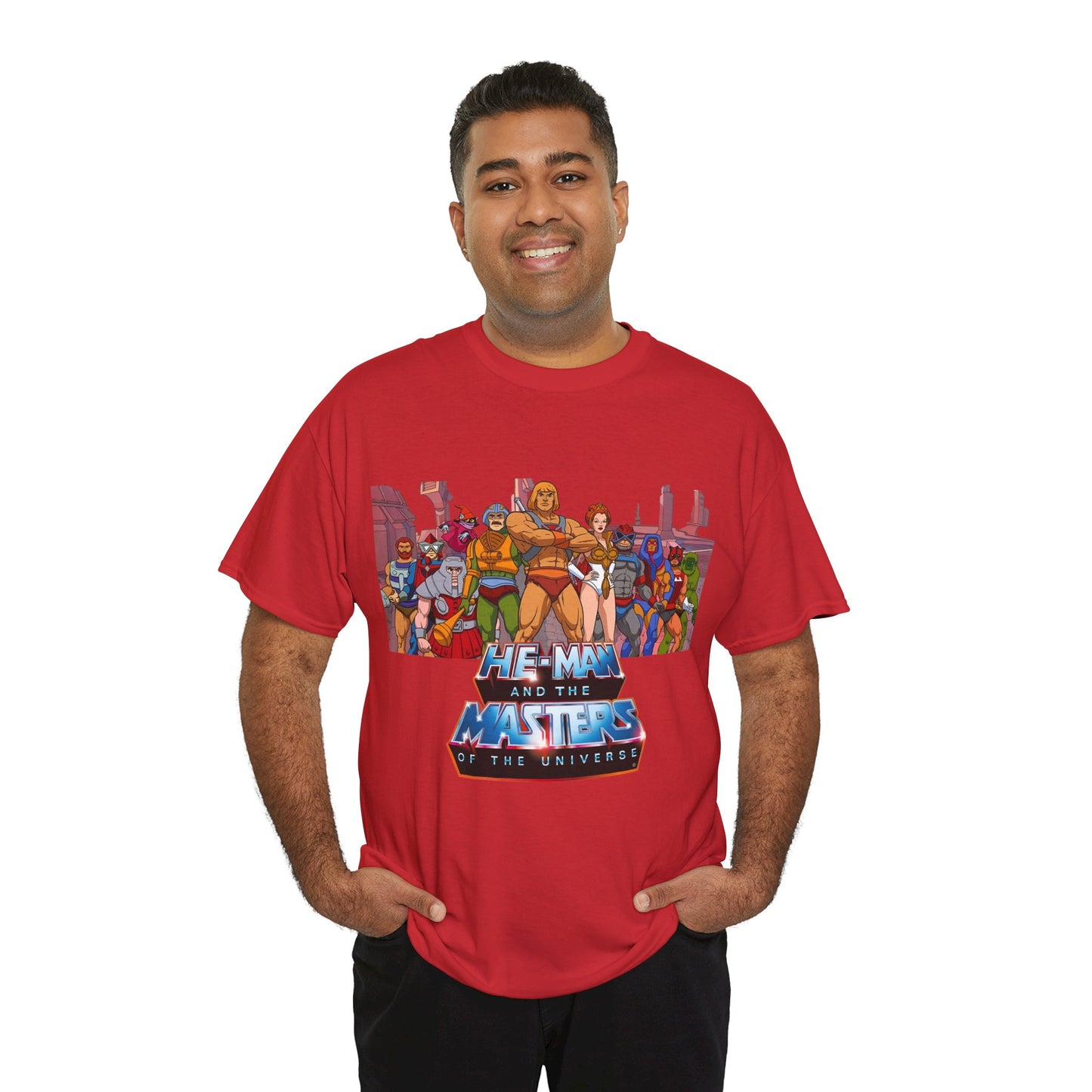 Masters of the Universe T-Shirt - He-Man, Man-At-Arms, Teela, Orko, Fisto, Moss Man, Ram Man - 1980s Filmation Art