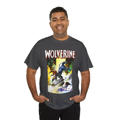 Wolverine T-Shirt - Mike Mignola Art - Jungle Adventure - Savage Land Story - Vs A Dinosaur - Logan, X-Men Member - Marvel Comics