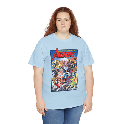 Avengers & Thunderbolts T-Shirt - George Perez Art - Captain America, Iron Man, Wonder Man, Scarlet Witch, Hawkeye, Citizen V, MACH-1, Techno, Atlas, Songbird - Marvel Comics