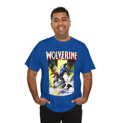 Wolverine T-Shirt - Mike Mignola Art - Jungle Adventure - Savage Land Story - Vs A Dinosaur - Logan, X-Men Member - Marvel Comics