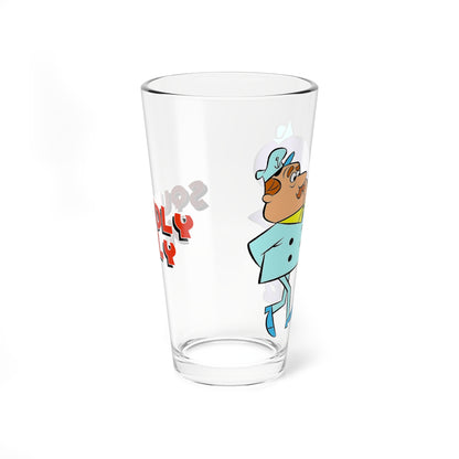 Squiddly Diddly Pint Glass, 16oz - Hanna-Barbera Cartoon 1960s TV - Bubbleland, Chief Winchley - Musical Squid