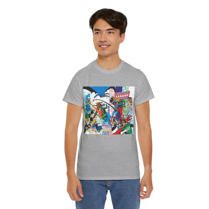 Justice League of America #200 T-Shirt - George Perez Art - Superman, Batman, Zatanna, Wonder Woman, Elongated Man, Martian Manhunter, Black Canary, Atom, Firestorm - DC Comics