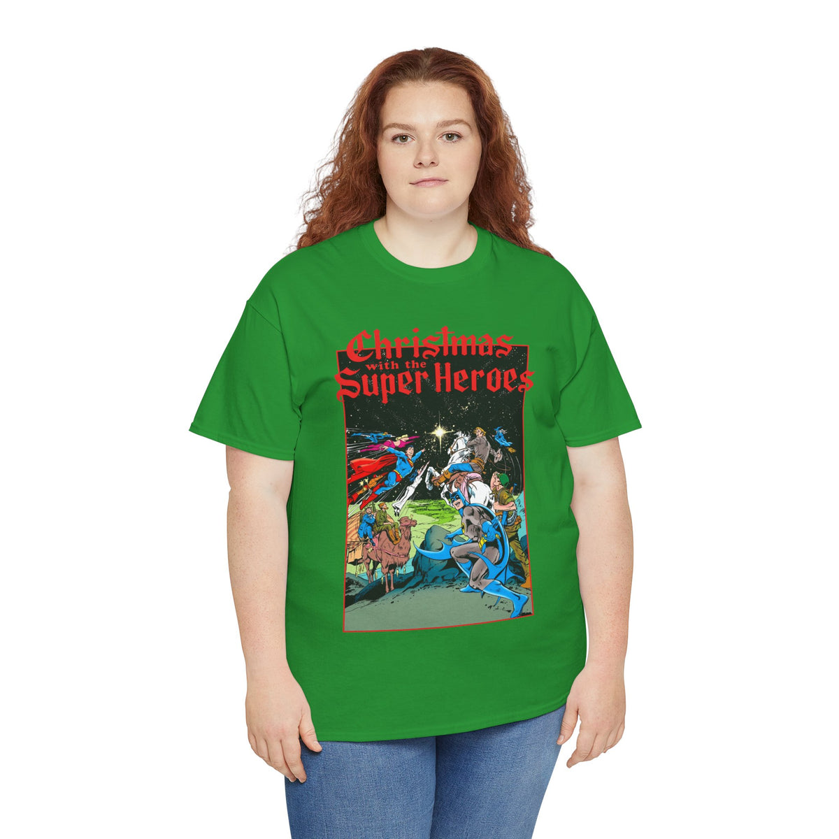 Christmas With the DC Super-Heroes T-Shirt - José Luis García-López Art - Superman, Batman, Jonah Hex, Legion of Super-Heroes - DC Comics