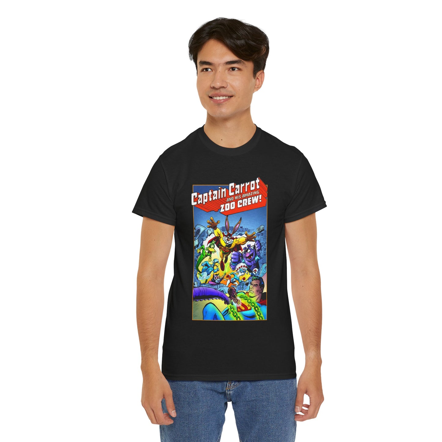 Captain Carrot & Zoo Crew T-Shirt - DC Comics Bronze Age Funny Animals, Superman Guest Star - 1980s
