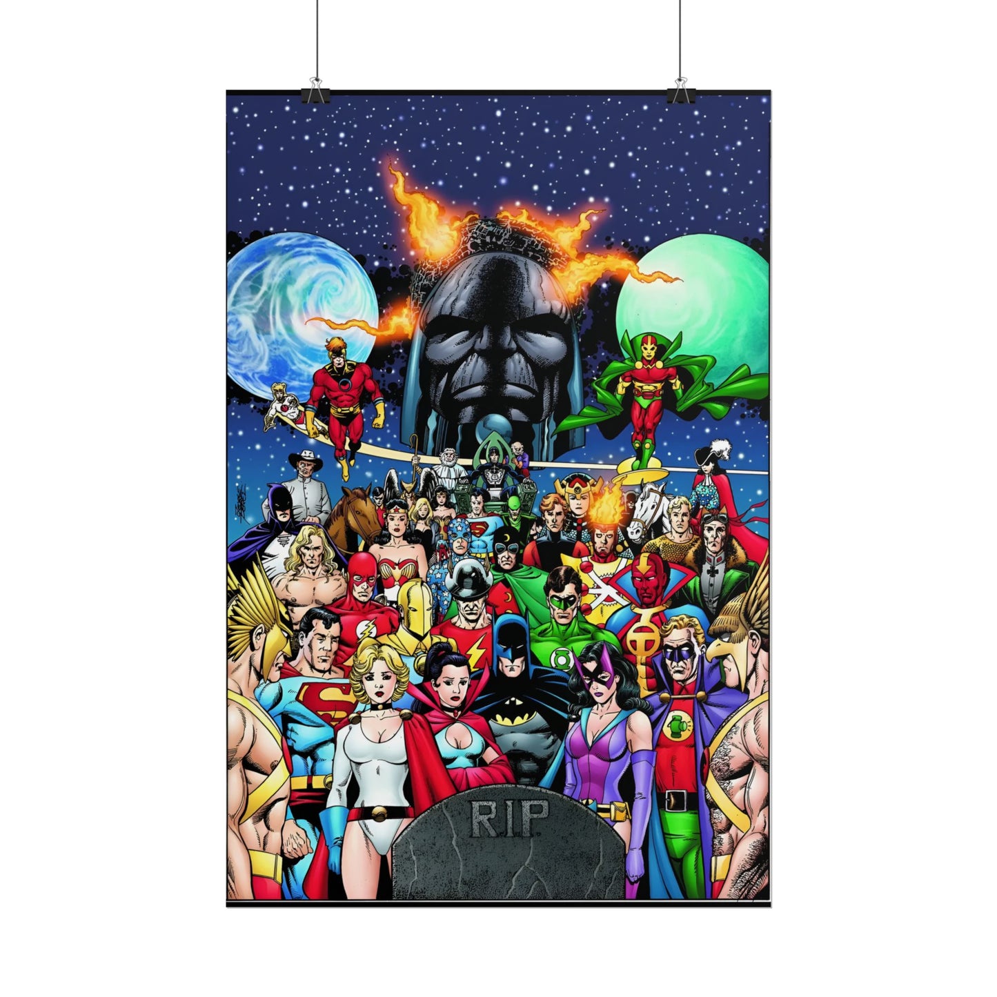 Crisis on Multiple Earths Rolled Poster - George Perez Art - JLA & JSA - DC Comics - Multiple Sizes Up to 24"x36"