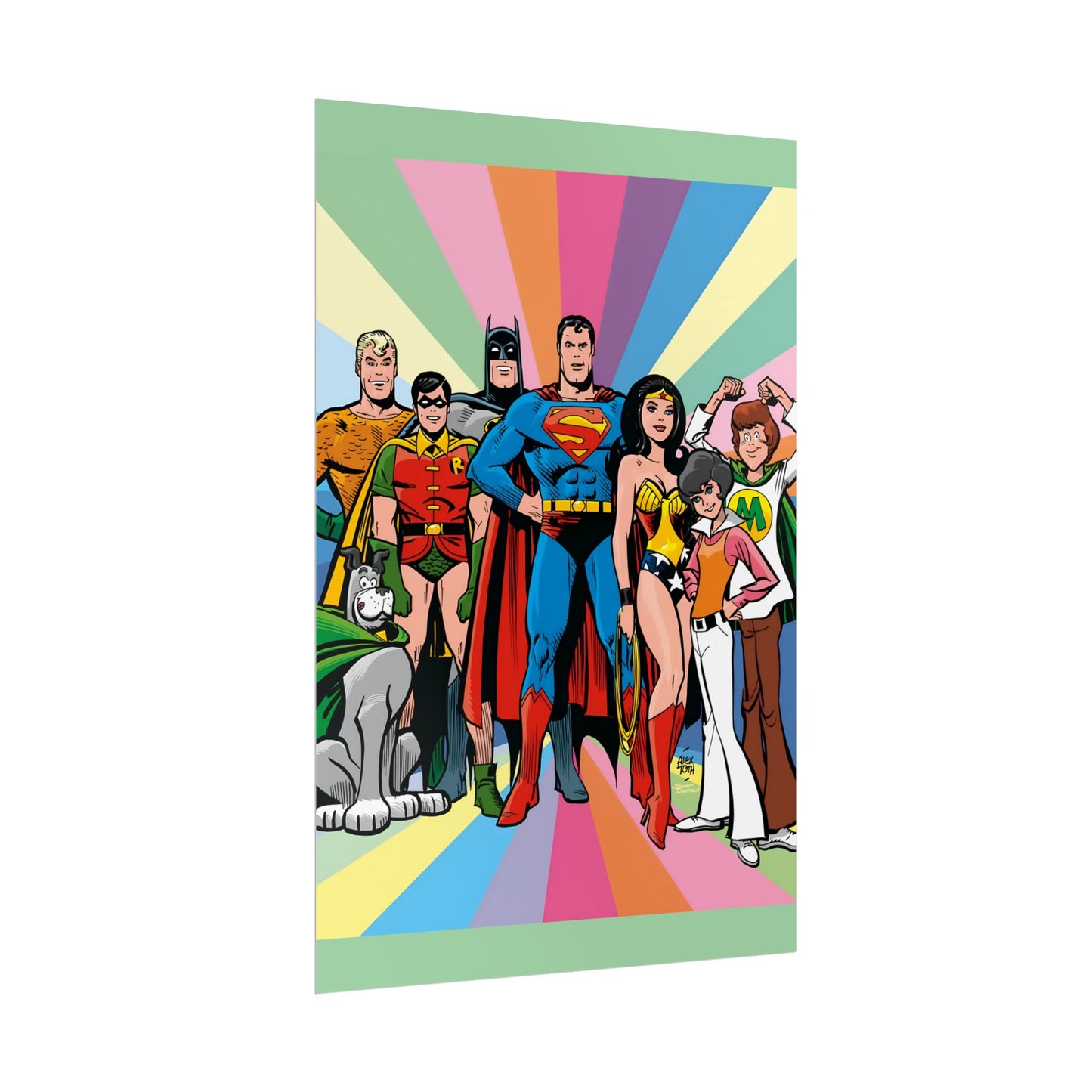 Super Friends Rolled Poster - Alex Toth Art - Hanna-Barbera 1970s Cartoon - Superman, Wonder Woman, Batman - DC Comics - Multiple Sizes Up to 24"x36"