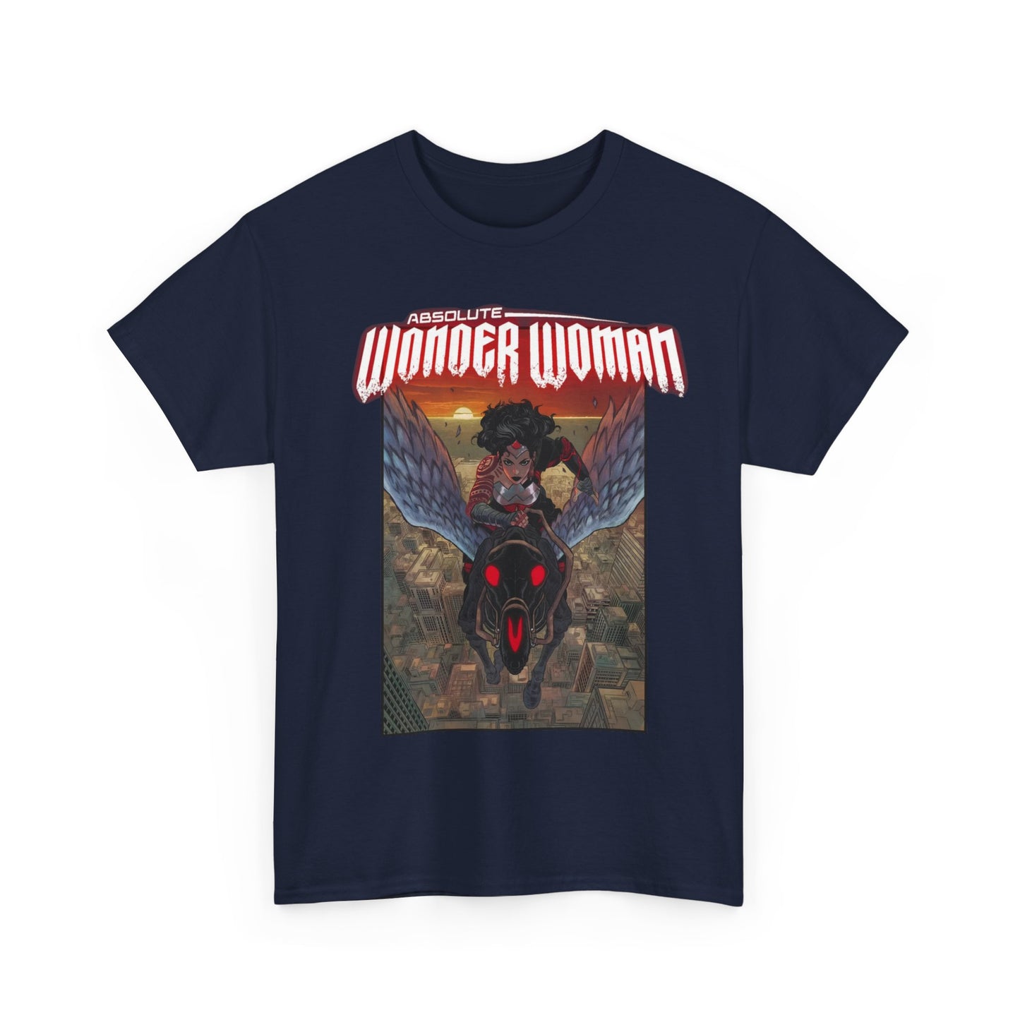 Absolute Wonder Woman T-Shirt - Hayden Sherman Art - DC Comics All-In - Raised in Hell by Circe - Riding Pegasus