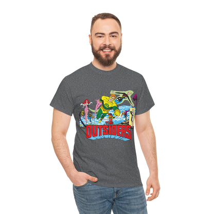 Outsiders T-Shirt - Amazing Jim Aparo Art - Black Lightning, Geo-Force, Katana, Metamorpho, Looker, Halo - DC Comics