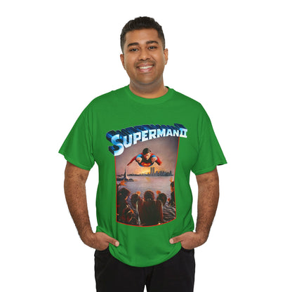 Superman II T-Shirt - Christopher Reeve, Terence Stamp, Sarah Douglas - Vs General Zod, Ursa, Non - Phantom Zone Villains - 1980 Movie Poster - DC Comics