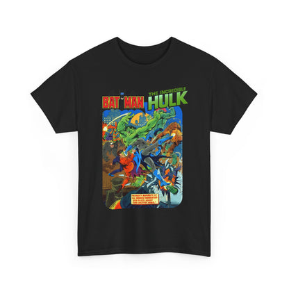Batman & Incredible Hulk T-Shirt - DC/Marvel Comics 1970s Team-Up - Two-Face & Leader - Retro Art