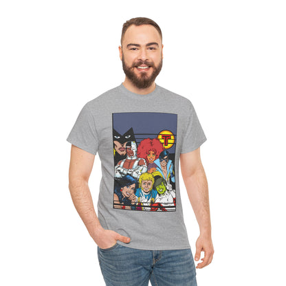 New Teen Titans T-Shirt - George Perez Painted Art - Nightwing, Wonder Girl, Raven, Jericho, Cyborg, Starfire, Changeling - DC Comics