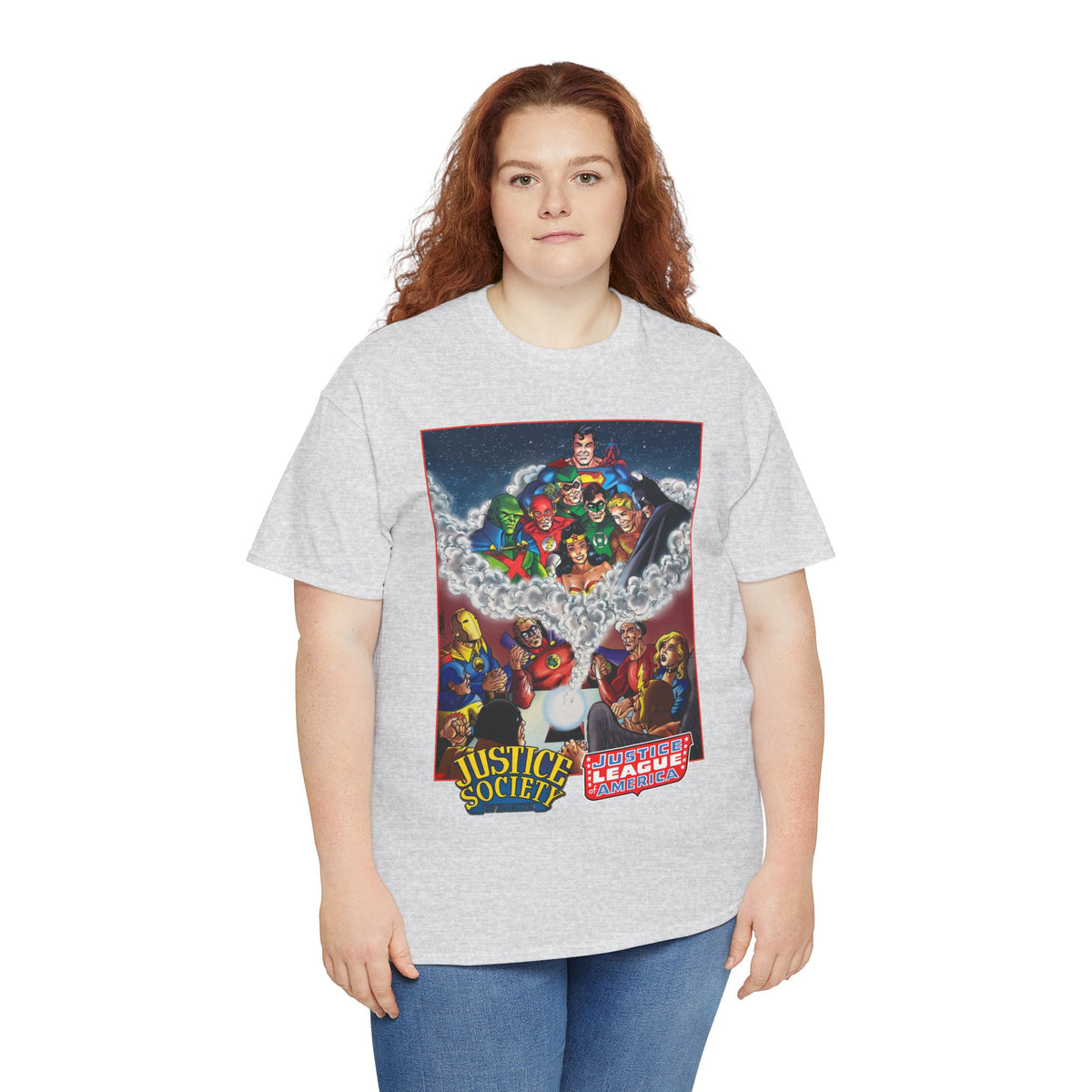 Justice Society & Justice League T-Shirt - George Perez Art - Golden & Silver Age - DC Comics