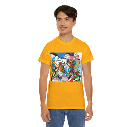 Justice League of America #200 T-Shirt - George Perez Art - Superman, Batman, Zatanna, Wonder Woman, Elongated Man, Martian Manhunter, Black Canary, Atom, Firestorm - DC Comics
