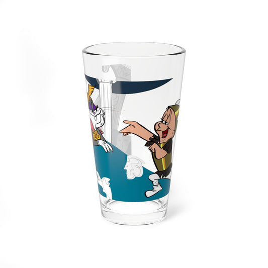 Bugs Bunny & Elmer Fudd Pint Glass, 16oz - What's Opera, Doc? - Looney Tunes - Music-themed - Classic Cartoon