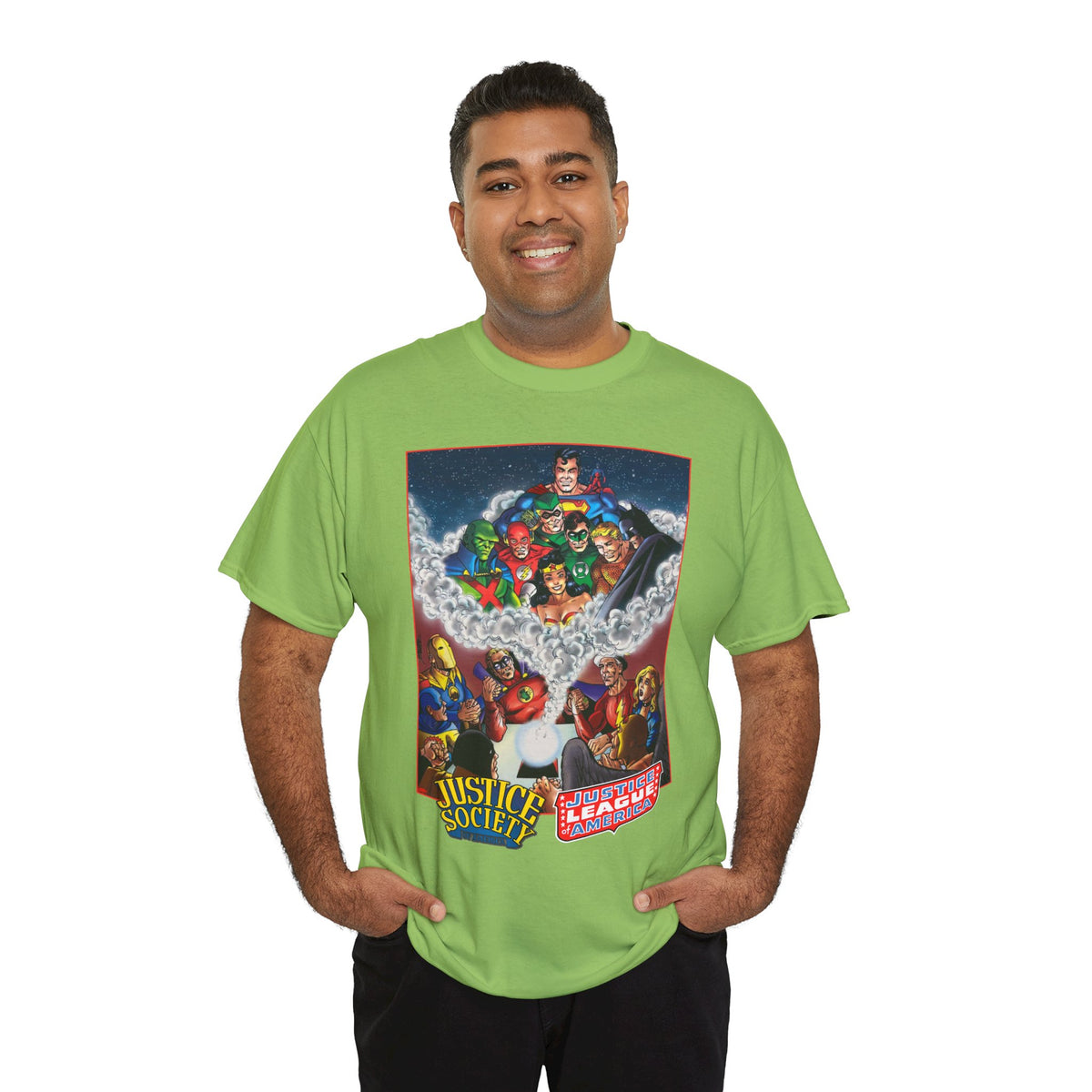 Justice Society & Justice League T-Shirt - George Perez Art - Golden & Silver Age - DC Comics