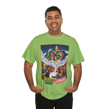 Justice Society & Justice League T-Shirt - George Perez Art - Golden & Silver Age - DC Comics