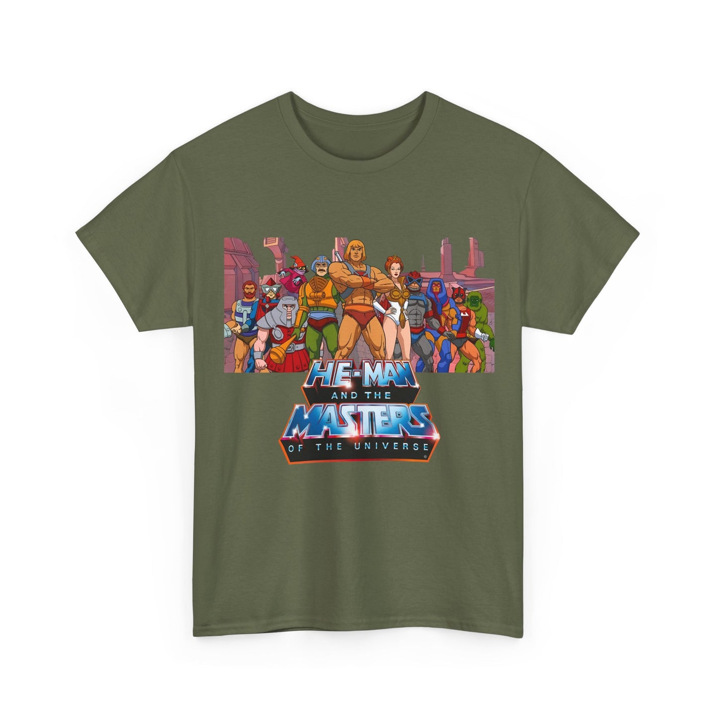 Masters of the Universe T-Shirt - He-Man, Man-At-Arms, Teela, Orko, Fisto, Moss Man, Ram Man - 1980s Filmation Art