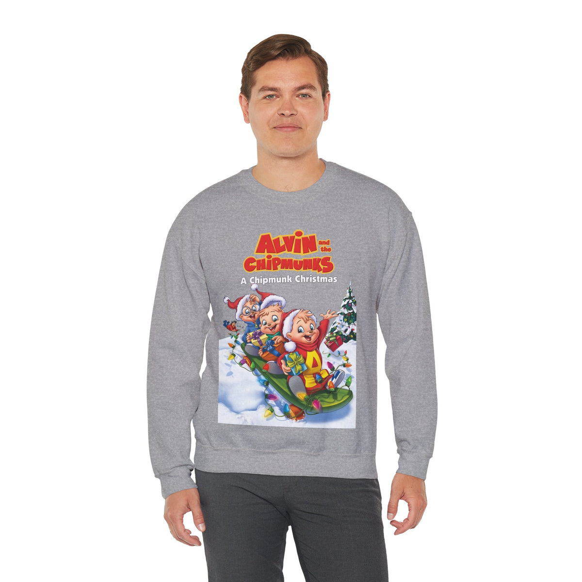 Alvin & the Chipmunks Christmas Special Heavy Blend Crewneck Sweatshirt - Alvin, Simon, Theodore Festive Holiday Cartoon