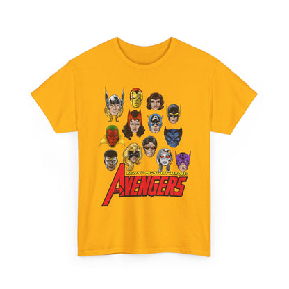 Avengers T-Shirt - John Byrne Art - Captain America, Scarlet Witch, Iron Man, Thor, Vision, Hawkeye, Wonder Man - Marvel Comics