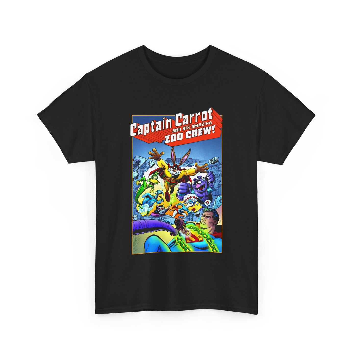 Captain Carrot & Zoo Crew T-Shirt - DC Comics Bronze Age Funny Animals, Superman Guest Star - 1980s