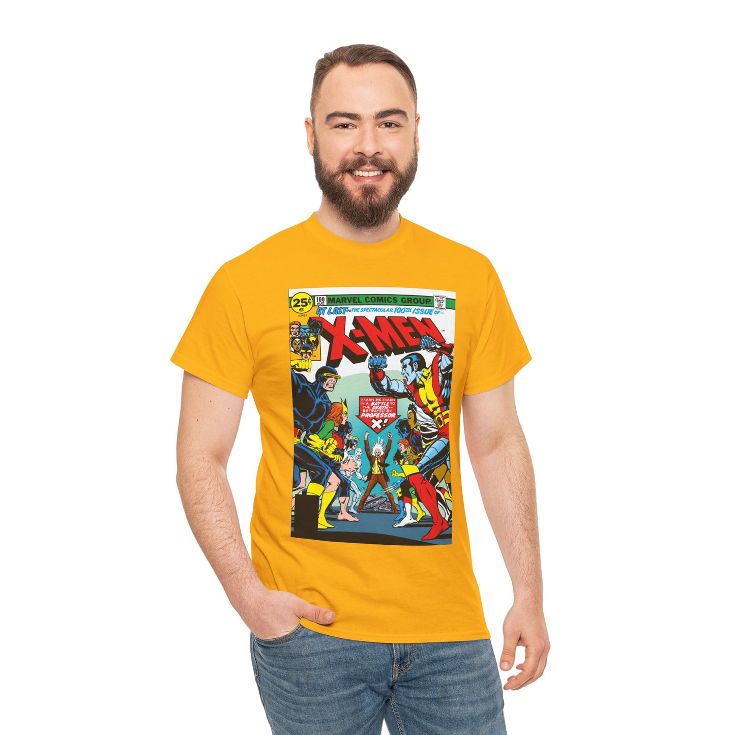 X-Men #100 T-Shirt - Dave Cockrum Art - Cyclops, Colossus, Wolverine, Storm, Jean Grey, Iceman - Marvel Comics