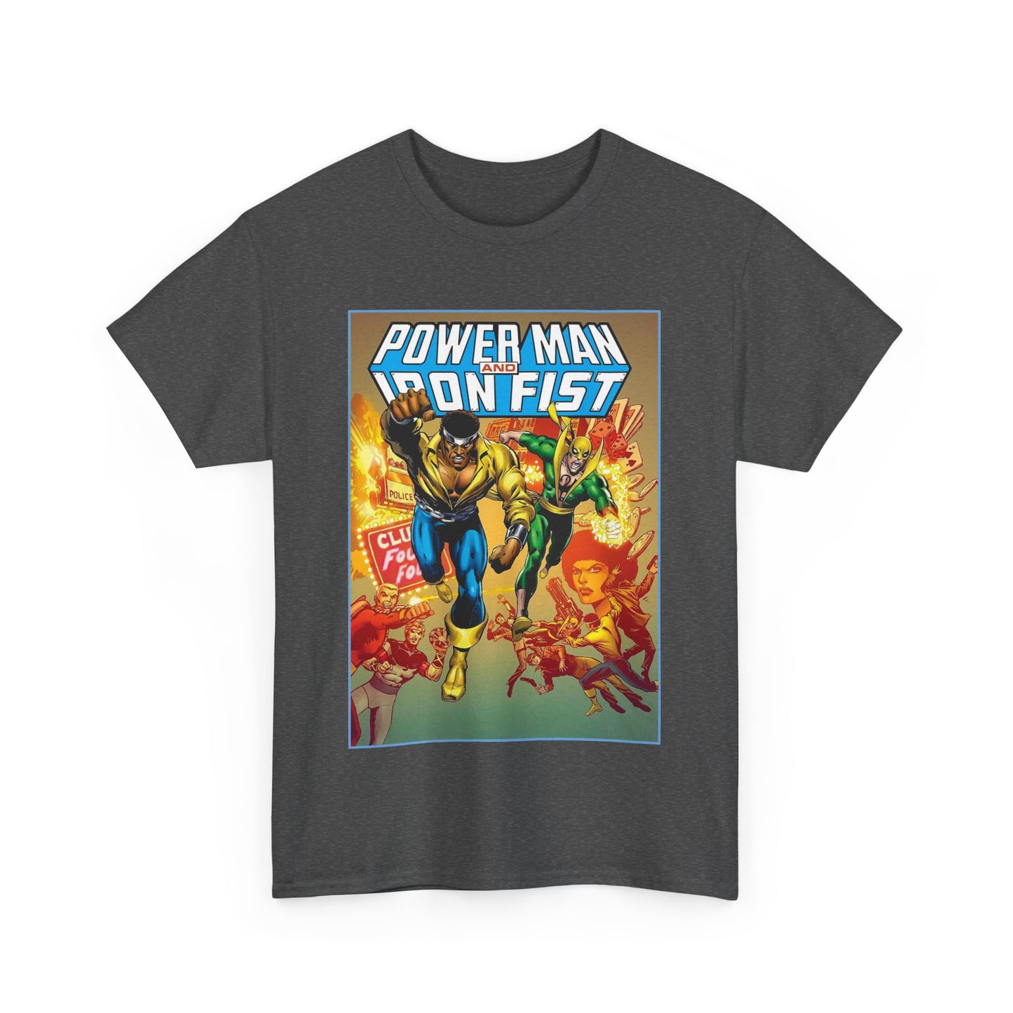 Power Man & Iron Fist T-Shirt - Luke Cage & Danny Rand - Popular Marvel Comics 1970s Series - Heroes for Hire - Great Retro Art