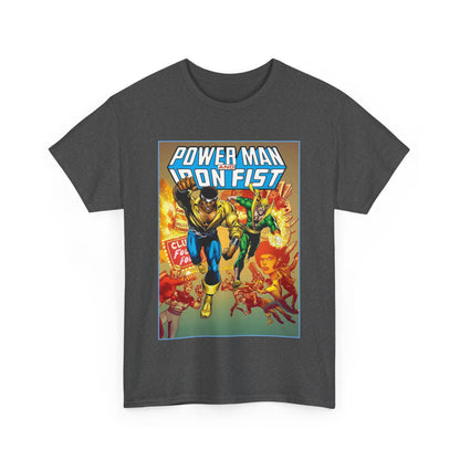 Power Man & Iron Fist T-Shirt - Luke Cage & Danny Rand - Popular Marvel Comics 1970s Series - Heroes for Hire - Great Retro Art