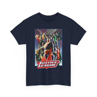 Justice League T-Shirt - Alex Ross Art - Superman, Wonder Woman, Black Canary, Hawkman, Flash, Aquaman, Atom - DC Comics