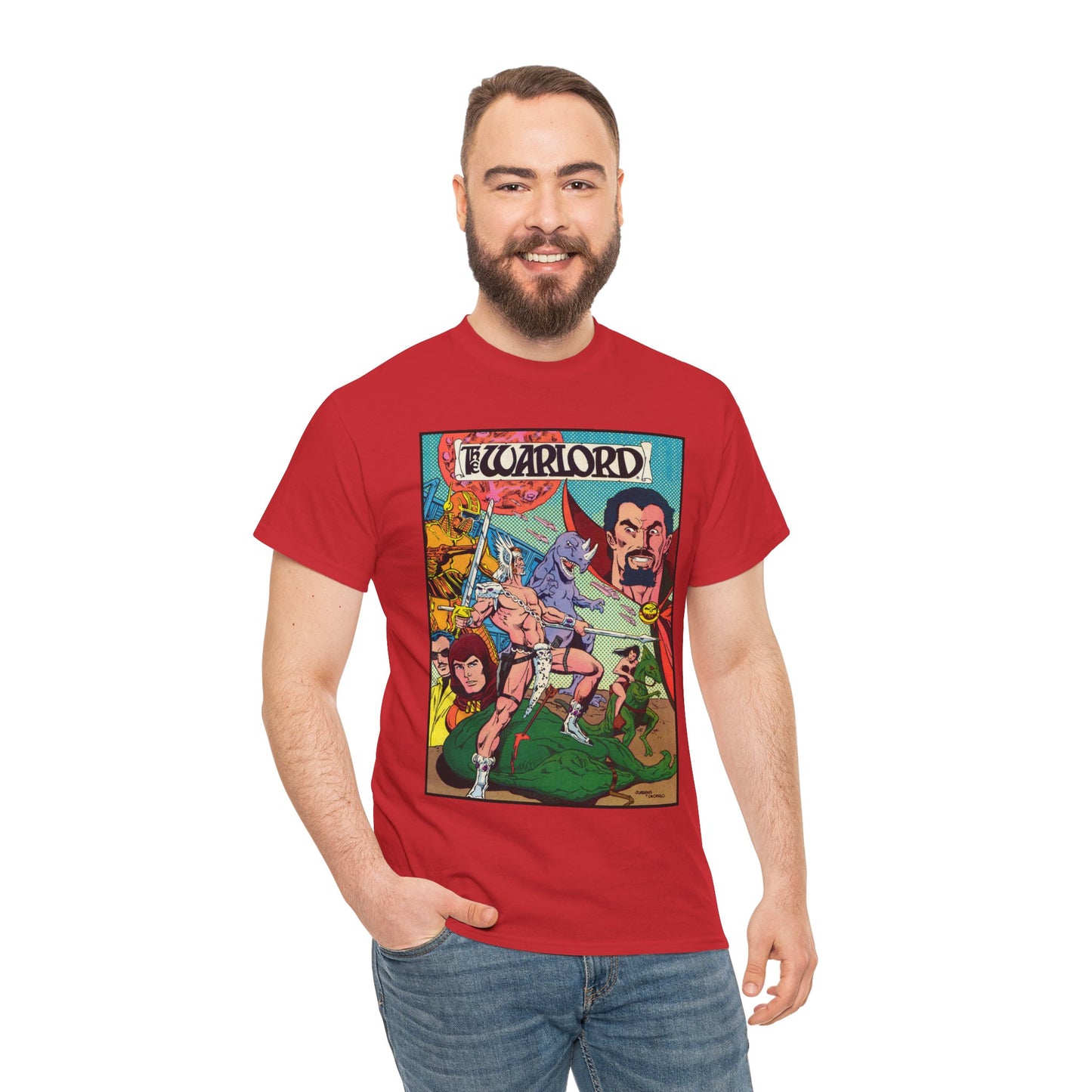 Warlord T-Shirt - Dan Jurgens Art - Travis Morgan, Skartaris, Deimos - Sword & Sorcery - DC Comics