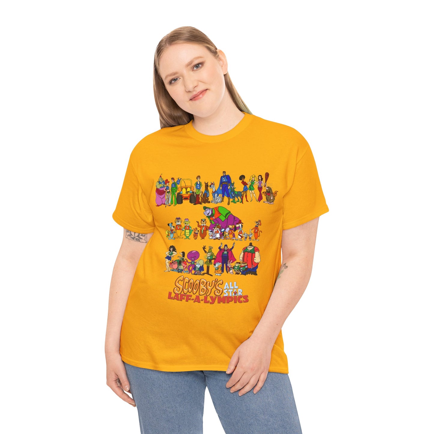Scooby's All-Star Laff-A-Lympics T-Shirt - Hanna-Barbera Cartoon - Speed Buggy, Yogi Bear, Grape Ape, Scooby Dum, Shaggy, Wally Gator