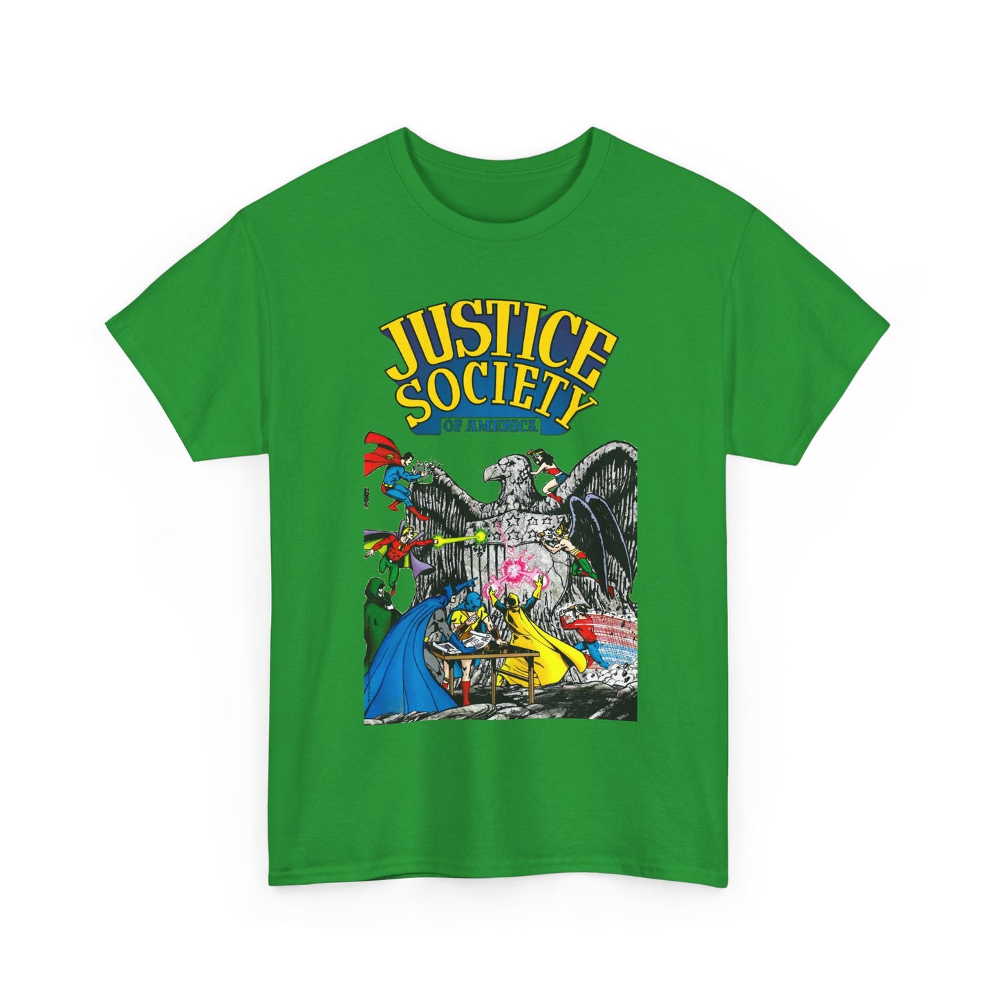 Justice Society T-Shirt - George Perez Art - Dr Fate, Atom, Spectre, Wonder Woman, Flash, Batman, Superman, Hawkman - JSA - DC Comics