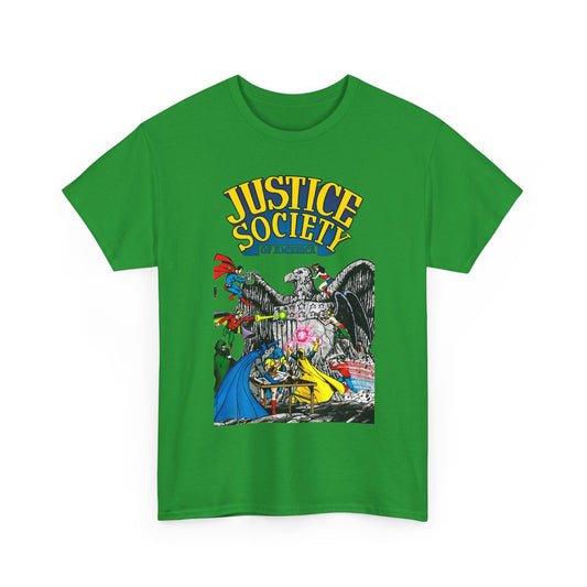 Justice Society T-Shirt - George Perez Art - Dr Fate, Atom, Spectre, Wonder Woman, Flash, Batman, Superman, Hawkman - JSA - DC Comics