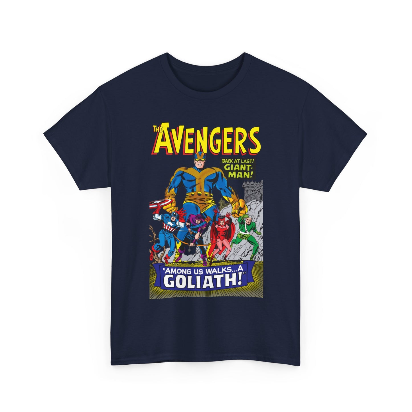 Avengers T-Shirt - Silver Age Art - Early Giant-Man Appearance - Captain America, Hawkeye, Scarlet Witch, Quicksilver - Marvel Comics