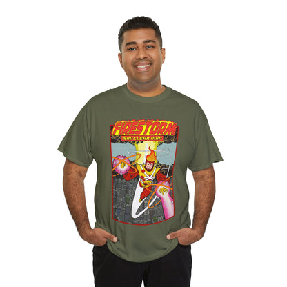Firestorm the Nuclear Man T-Shirt - George Perez JLA Postcard Art 1980s - DC Comics - Justice League of America Member