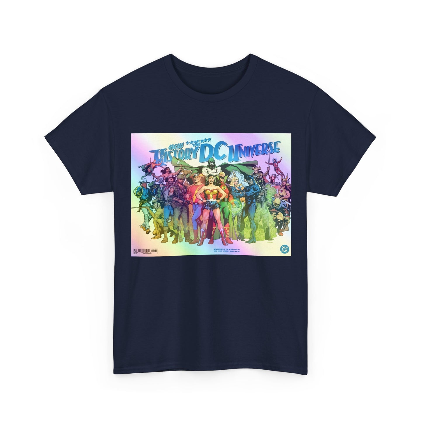 New History of the DC Universe T-Shirt - Wonder Woman, Wildcat, Black Canary, Sgt. Rock, Etrigan, Spectre, Jonah Hex - DC Comics