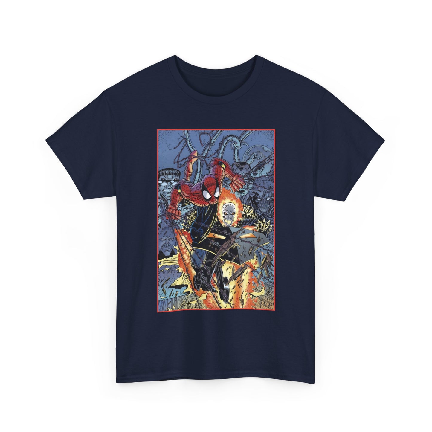 Amazing Spider-Man & Ghost Rider T-Shirt - Erik Larsen Art - Sinister Six - Marvel Comics