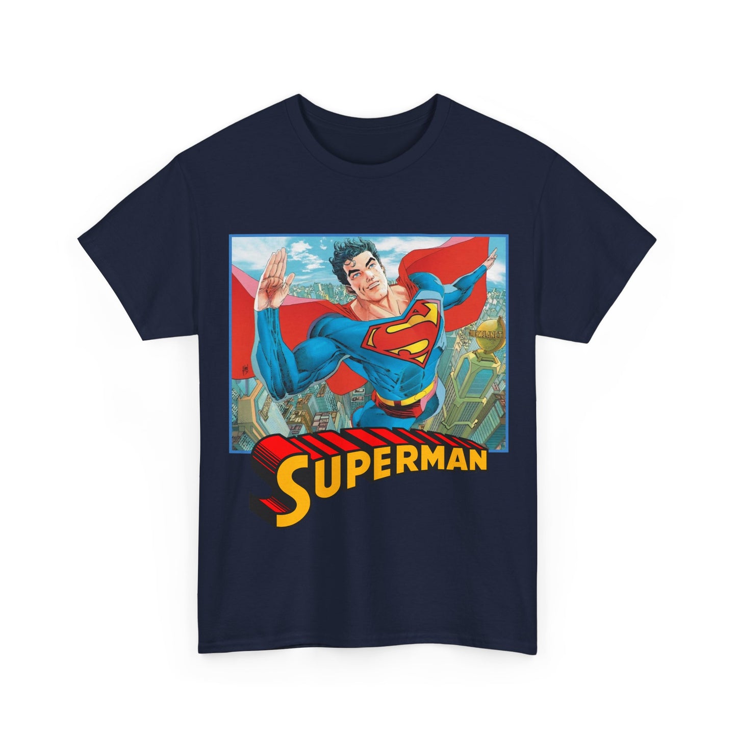 Superman T-Shirt - Guillem March Art - Variant Connecting Cover Art - Flying Over Metropolis - DC Comics All-In