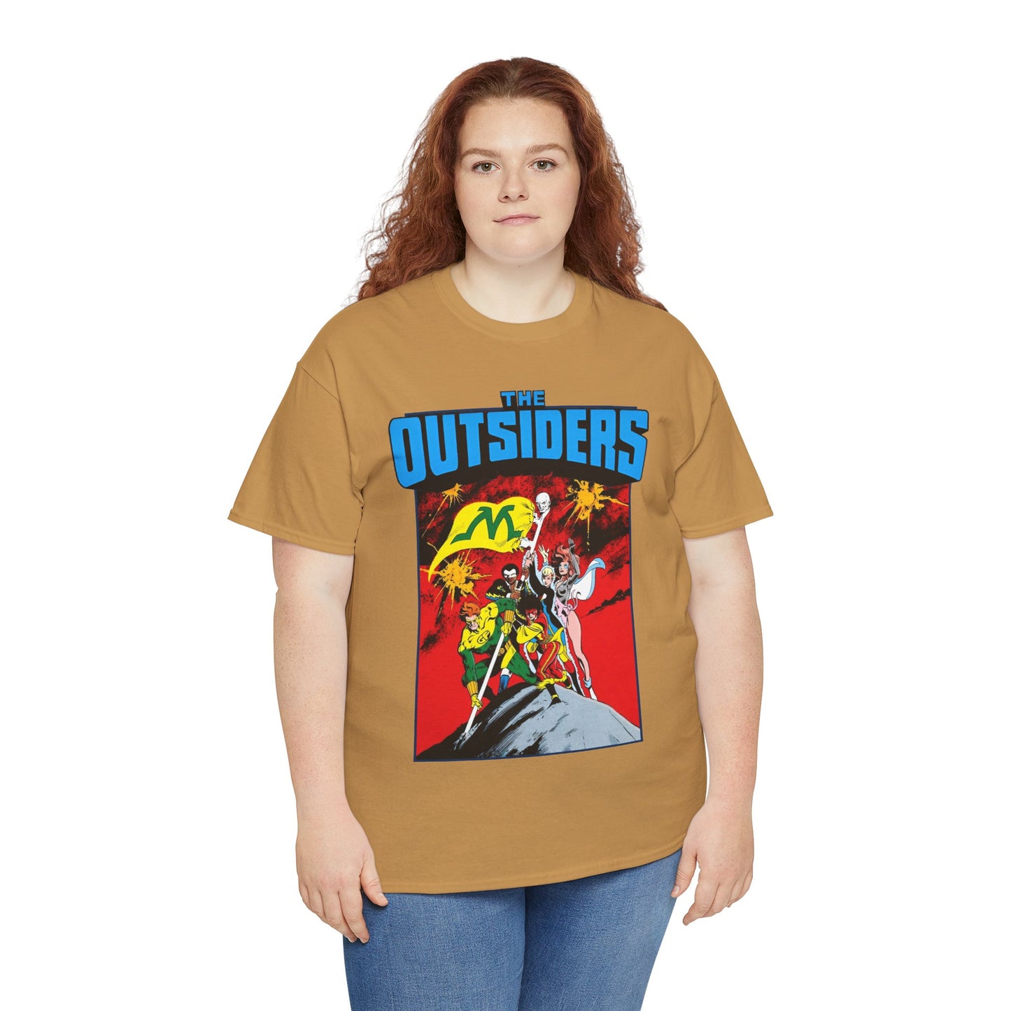 Outsiders T-Shirt - Alan Davis Art - Geo-Force, Halo, Black Lightning, Metamorpho, Katana - DC Comics