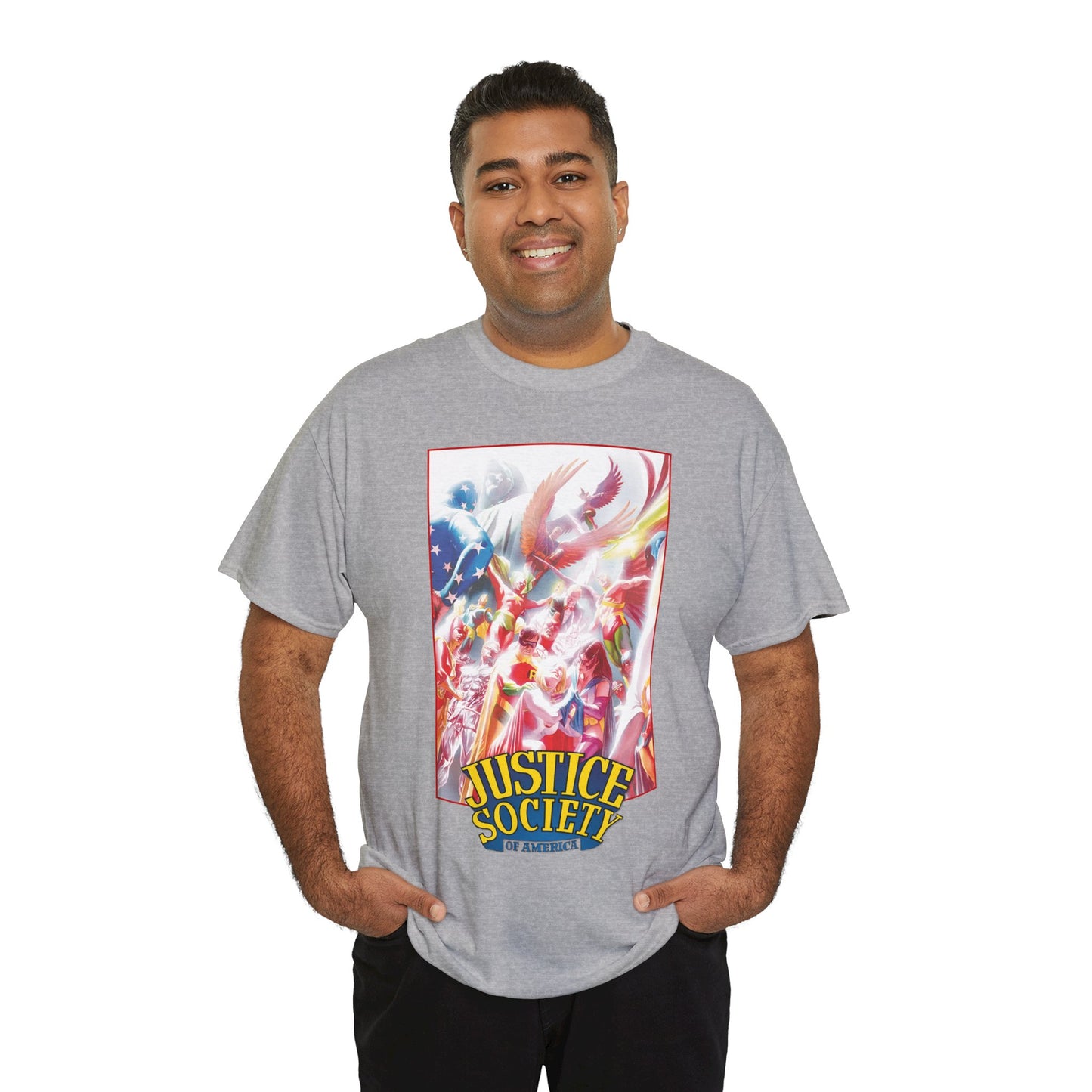 Justice Society of America T-Shirt - Alex Ross Art - JSA - Power Girl, Huntress, Robin, Starman, Hawkman - DC Comics