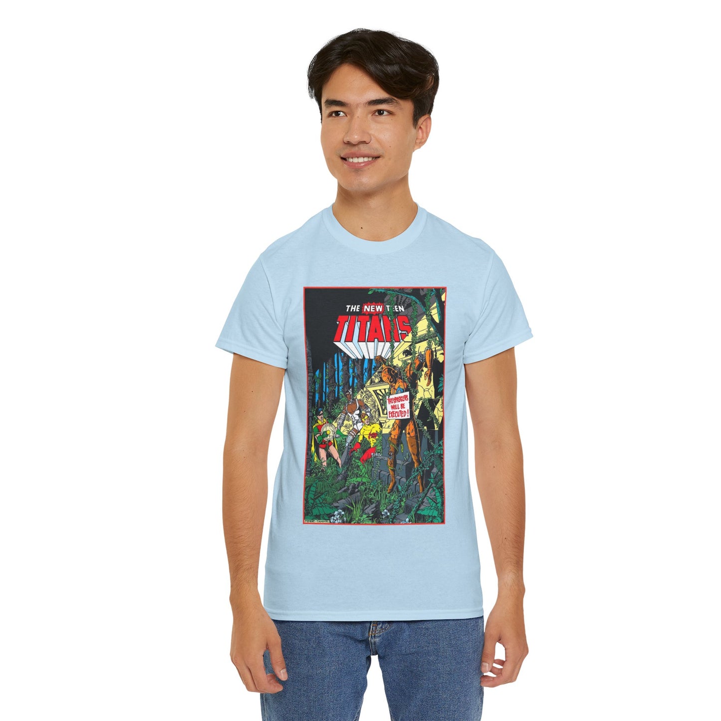 New Teen Titans T-Shirt - George Perez Art - Robin, Cyborg, Kid Flash, Robotman - DC Comics