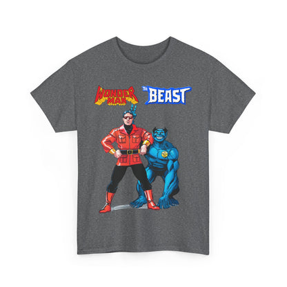 Wonder Man & Beast T-Shirt - George Perez Art - Popular Avengers, X-Men Members - Simon Williams & Hank McCoy - Marvel Comics