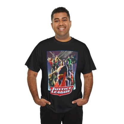 Justice League T-Shirt - Alex Ross Art - Superman, Wonder Woman, Black Canary, Hawkman, Flash, Aquaman, Atom - DC Comics