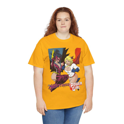 Huntress & Power Girl T-Shirt - Ed Benes Art - Justice Society, JSA, Earth 2 - DC Comics Bronze Age, Pre-Crisis Heroes