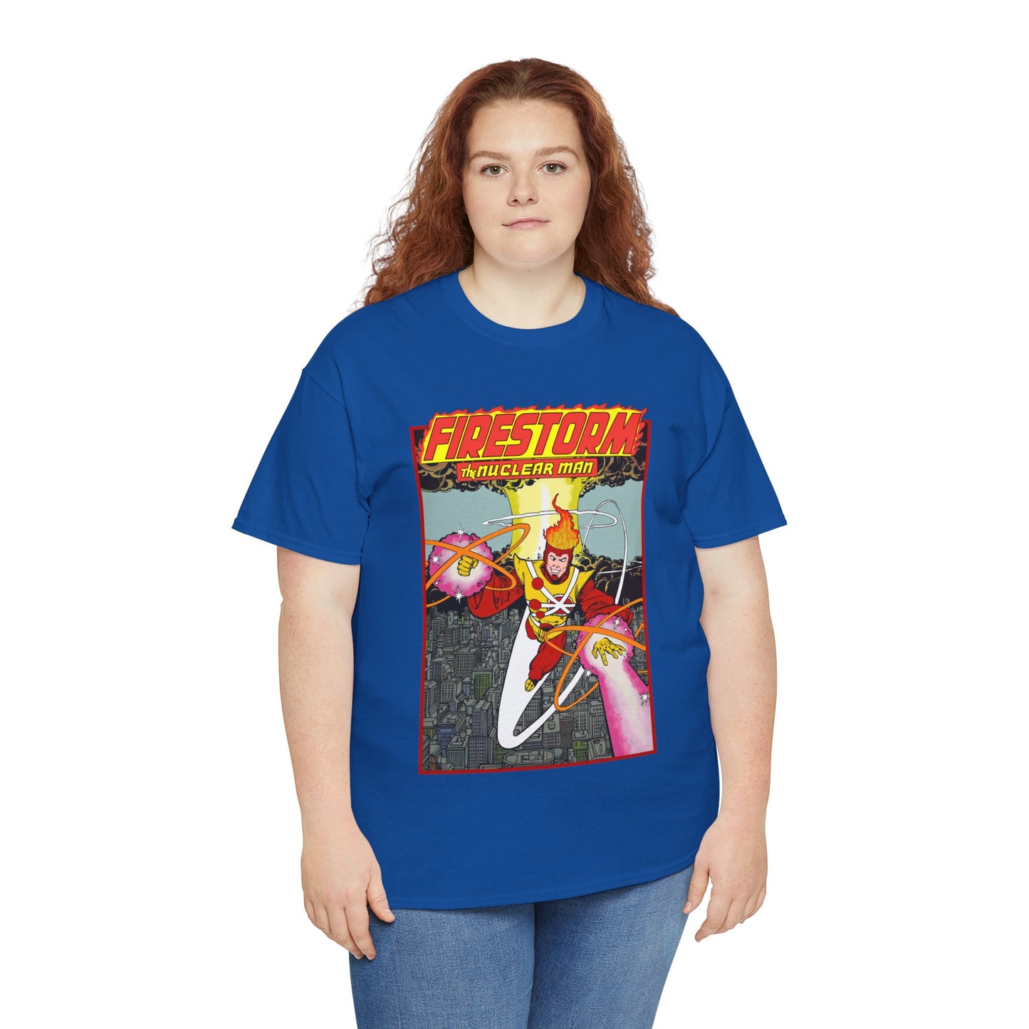 Firestorm the Nuclear Man T-Shirt - George Perez JLA Postcard Art 1980s - DC Comics - Justice League of America Member